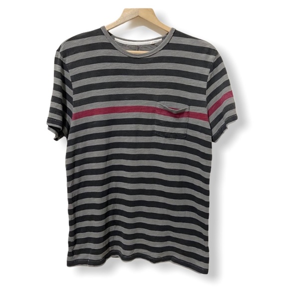 rag & bone Tops - RAG & BONE Striped T-Shirt Pocket Short Sleeve Top
